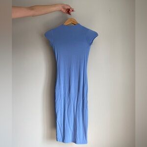 blue body con dress
